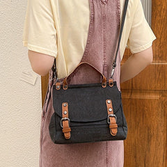 Vintage Canvas Business Handbag Large Capacity Messenger Bag For Travel