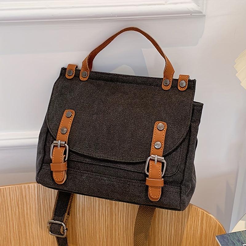 Vintage Canvas Business Handbag Large Capacity Messenger Bag For Travel