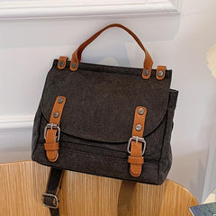 Vintage Canvas Business Handbag Large Capacity Messenger Bag For Travel