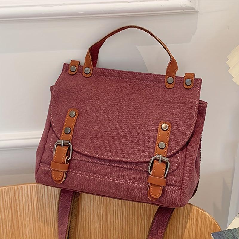 Vintage Canvas Business Handbag Large Capacity Messenger Bag For Travel