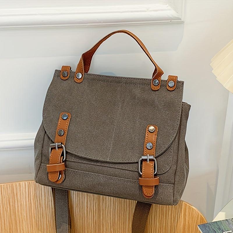 Vintage Canvas Business Handbag Large Capacity Messenger Bag For Travel