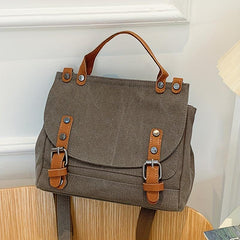 Vintage Canvas Business Handbag Large Capacity Messenger Bag For Travel