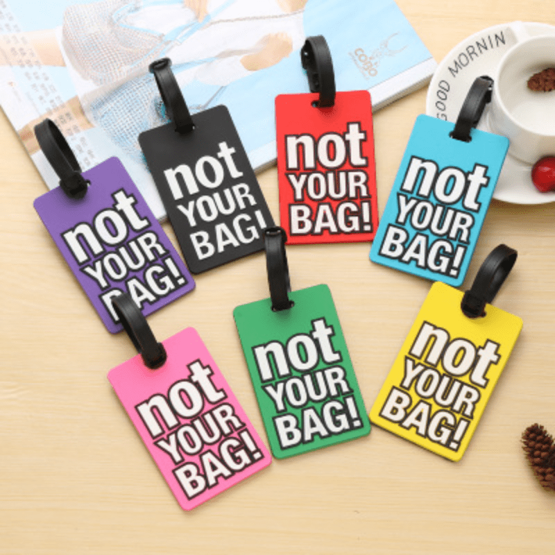 1pc English Letters PVC Rubber Luggage Tag Travel Accessories