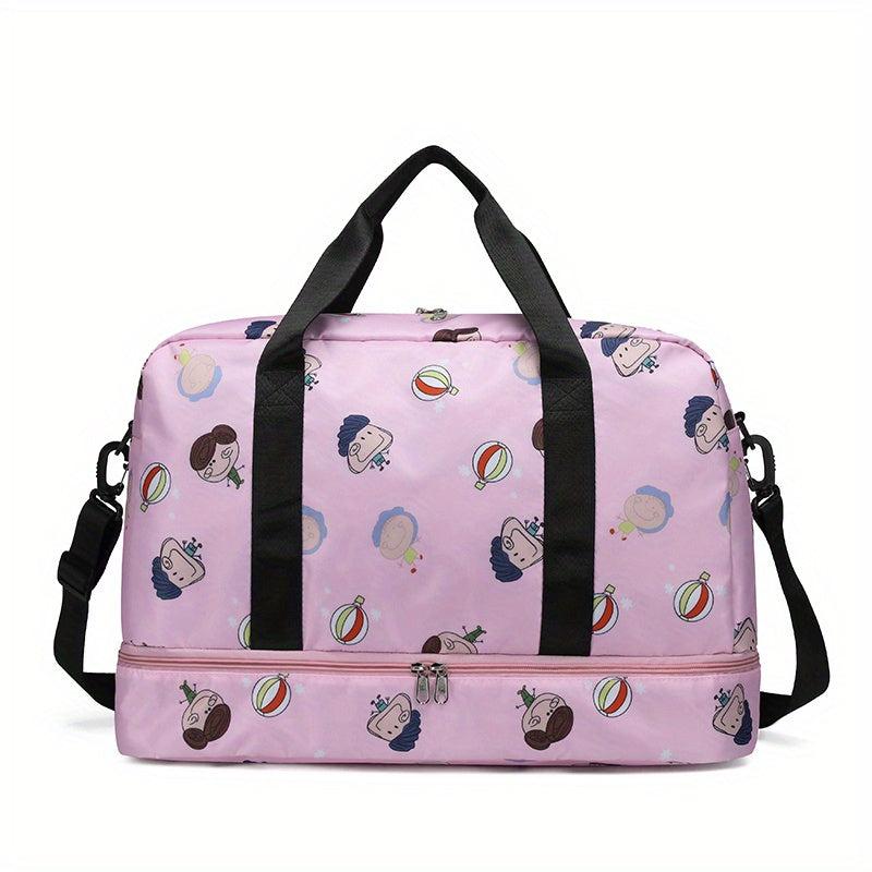 Cartoon Pattern Travel Luggage Bag Large Capacity Gym Carry On Weekender Bag