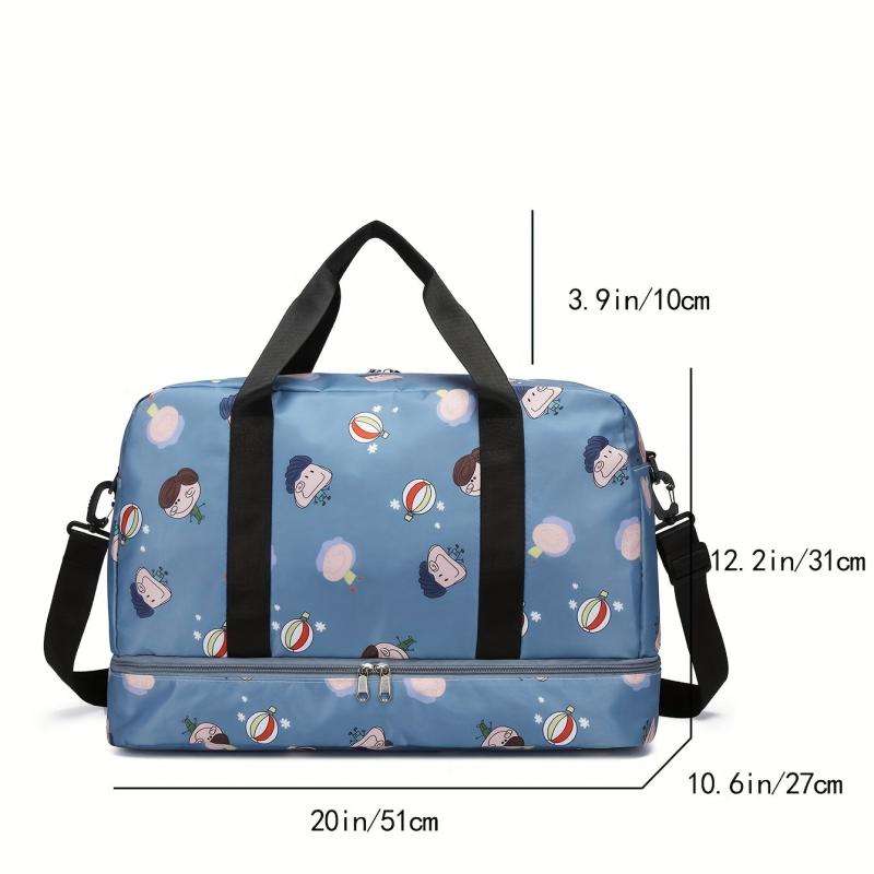 Cartoon Pattern Travel Luggage Bag Large Capacity Gym Carry On Weekender Bag