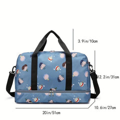 Cartoon Pattern Travel Luggage Bag Large Capacity Gym Carry On Weekender Bag