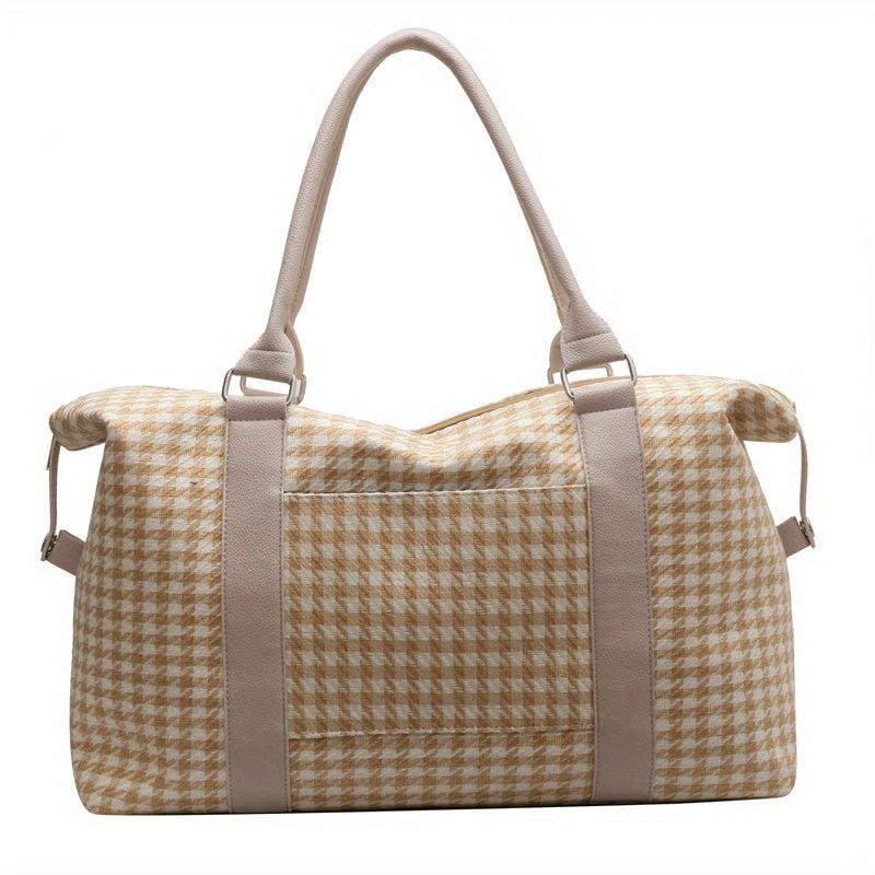 Houndstooth Pattern Travel Bag Large Capacity Duffle Bag