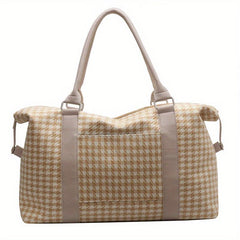Houndstooth Pattern Travel Bag Large Capacity Duffle Bag