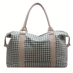 Houndstooth Pattern Travel Bag Large Capacity Duffle Bag