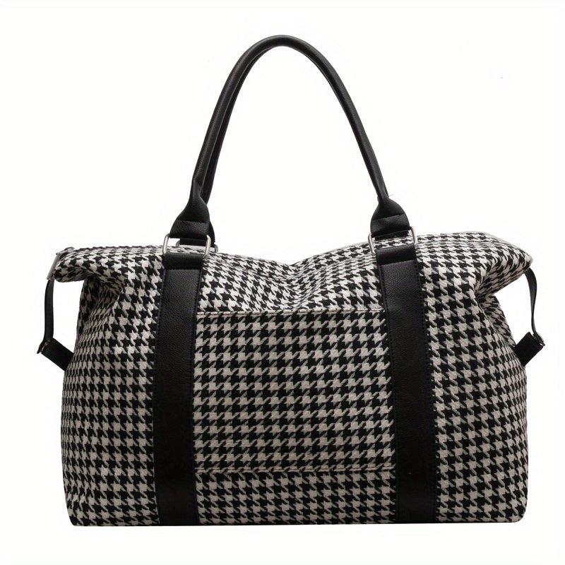 Houndstooth Pattern Travel Bag Large Capacity Duffle Bag