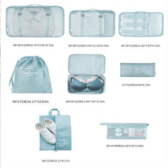 8pcs Clothes Storage Bags Lightweight Portable Travel Luggage Organizer