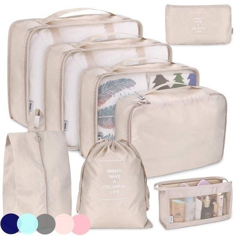 8pcs Clothes Storage Bags Lightweight Portable Travel Luggage Organizer