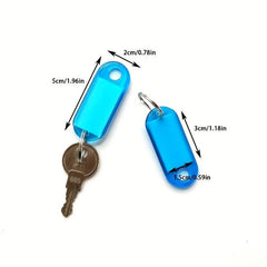 4PCS Crystal Plastic Key Plate Hotel Number Luggage Label Mark Tag Buckle
