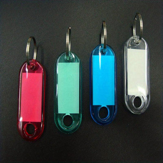 4PCS Crystal Plastic Key Plate Hotel Number Luggage Label Mark Tag Buckle
