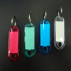 4PCS Crystal Plastic Key Plate Hotel Number Luggage Label Mark Tag Buckle