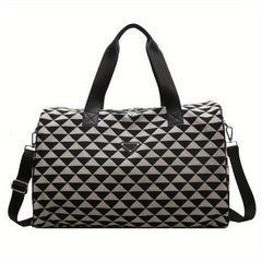 Large Capacity Rhombus Pattern Sports Bag Lightweight Travel Luggage Handbag