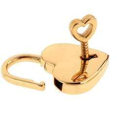 Heart Shaped Lock Key Padlock - Romantic Love Lock for Jewelry Box