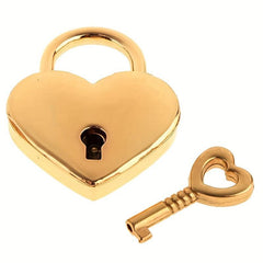 Heart Shaped Lock Key Padlock - Romantic Love Lock for Jewelry Box