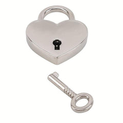 Heart Shaped Lock Key Padlock - Romantic Love Lock for Jewelry Box