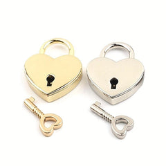 Heart Shaped Lock Key Padlock - Romantic Love Lock for Jewelry Box