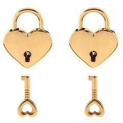 Heart Shaped Lock Key Padlock - Romantic Love Lock for Jewelry Box