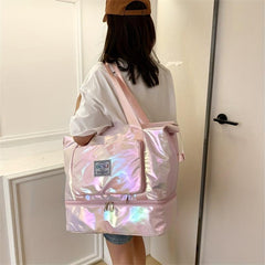 Stylish Laser Travel Duffle Bag Lightweight Luggage Handbag