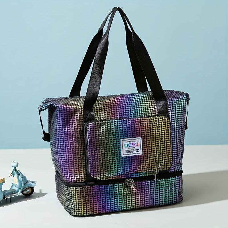 Stylish Laser Travel Duffle Bag Lightweight Luggage Handbag