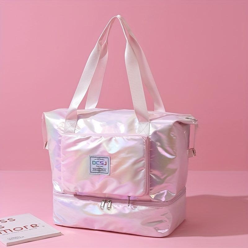 Stylish Laser Travel Duffle Bag Lightweight Luggage Handbag