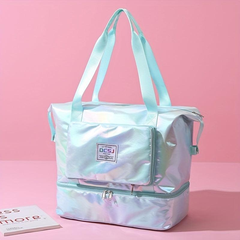Stylish Laser Travel Duffle Bag Lightweight Luggage Handbag