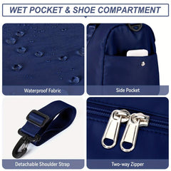 Portable Travel Luggage Handbag with Shoes Compartment