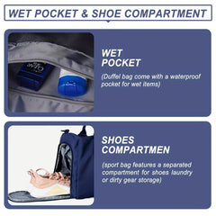 Portable Travel Luggage Handbag with Shoes Compartment