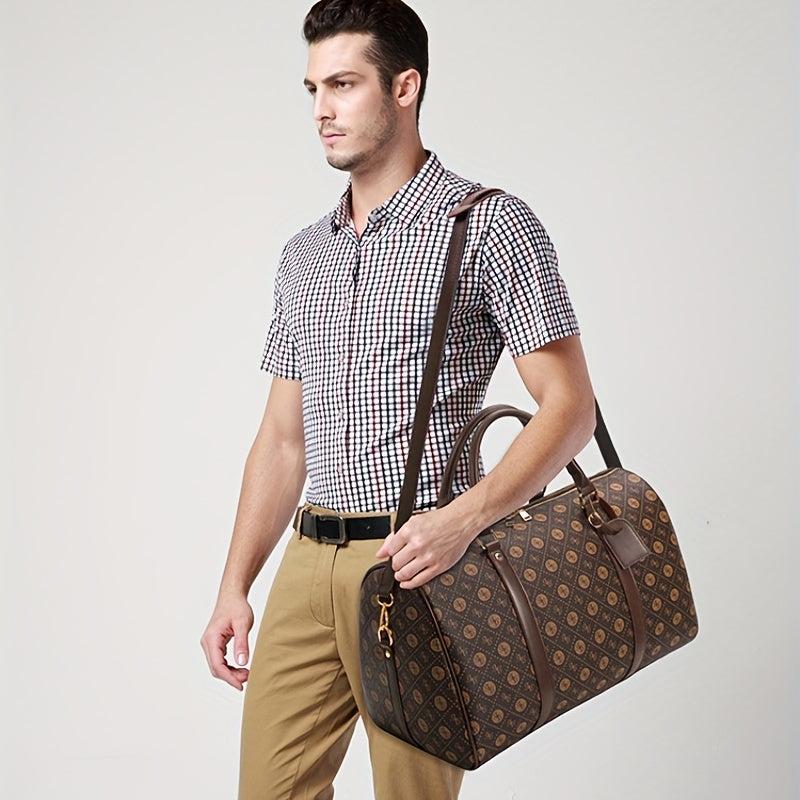 Vintage Print Luggage Bag Lightweight Portable Duffle Bag