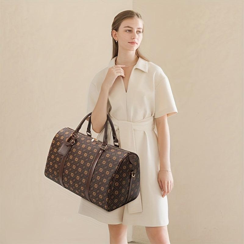 Vintage Print Luggage Bag Lightweight Portable Duffle Bag