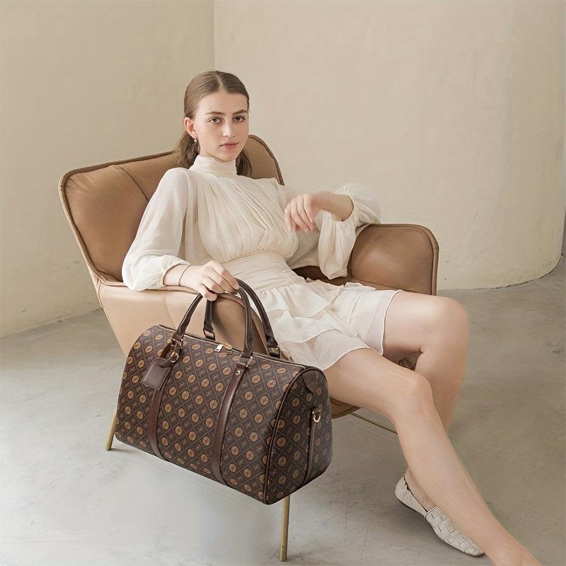 Vintage Print Luggage Bag Lightweight Portable Duffle Bag