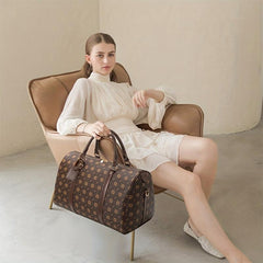 Vintage Print Luggage Bag Lightweight Portable Duffle Bag