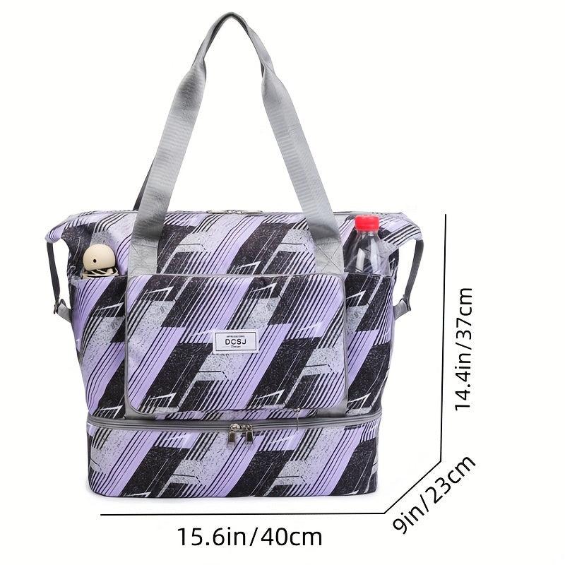 Large Capacity Travel Luggage Bag Niche Pattern Zipper Storage