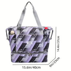 Large Capacity Travel Luggage Bag Niche Pattern Zipper Storage