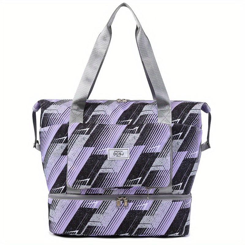 Large Capacity Travel Luggage Bag Niche Pattern Zipper Storage