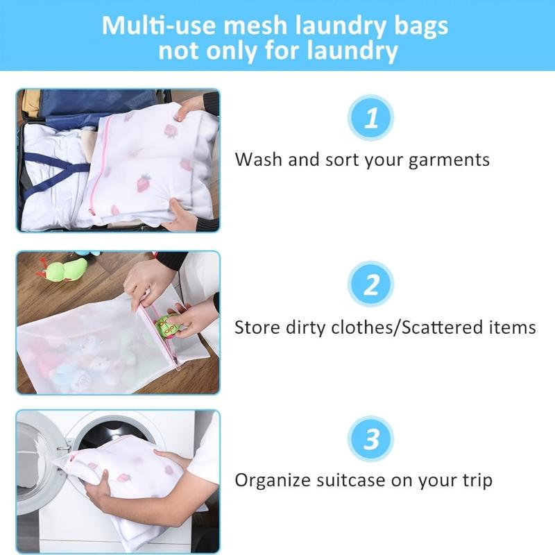 7PCS Mesh Laundry Storage Bag Travel Clothes Organizer
