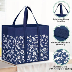 Foldable Reusable Shopping Bag Tote Bags with Reinforced Handles