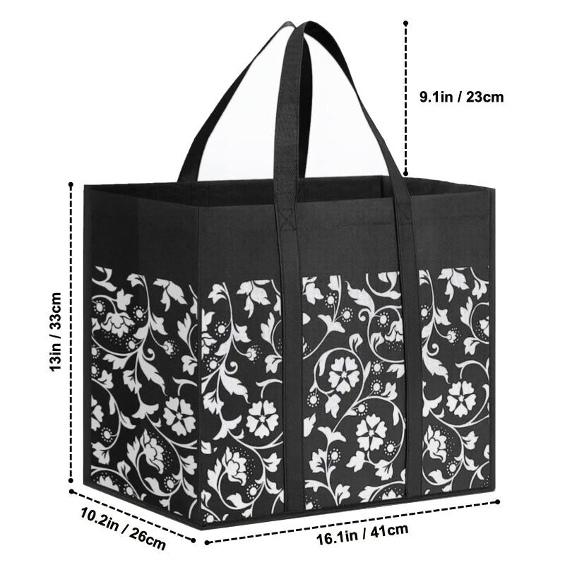 Foldable Reusable Shopping Bag Tote Bags with Reinforced Handles