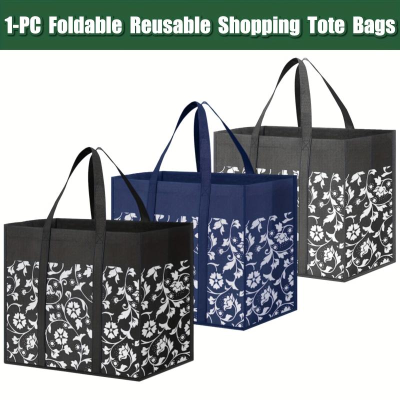 Foldable Reusable Shopping Bag Tote Bags with Reinforced Handles