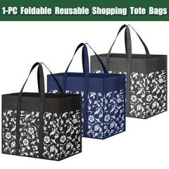 Foldable Reusable Shopping Bag Tote Bags with Reinforced Handles