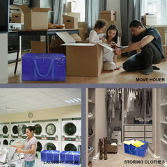 Heavy Duty Foldable Tote Moving Bags with Zippers & Handles