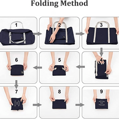 2pcs Foldable Handheld Duffel Bag Large Capacity Zipper Portable