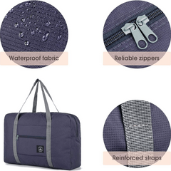 2pcs Foldable Handheld Duffel Bag Large Capacity Zipper Portable