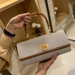 2pcs Bamboo Pattern Bag Purse Handle Handcrafted Hand Bags Accessories