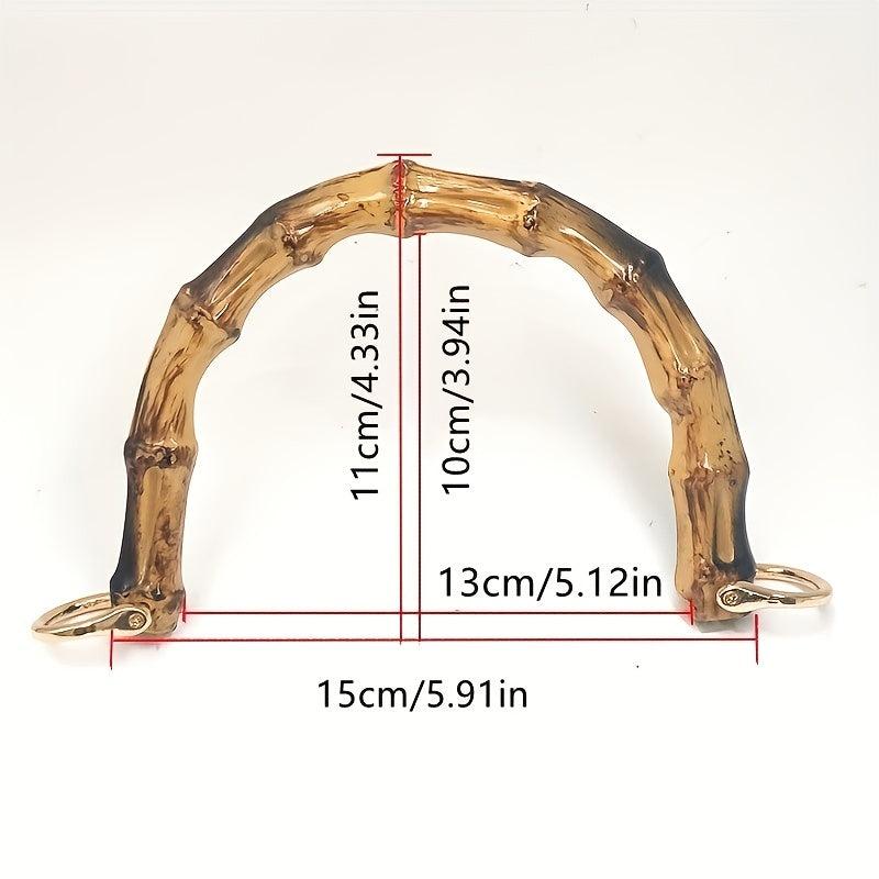 2pcs Bamboo Pattern Bag Purse Handle Handcrafted Hand Bags Accessories