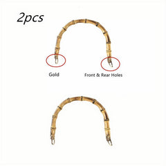 2pcs Bamboo Pattern Bag Purse Handle Handcrafted Hand Bags Accessories