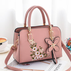 Floral Pattern Faux Leather Shoulder Bag